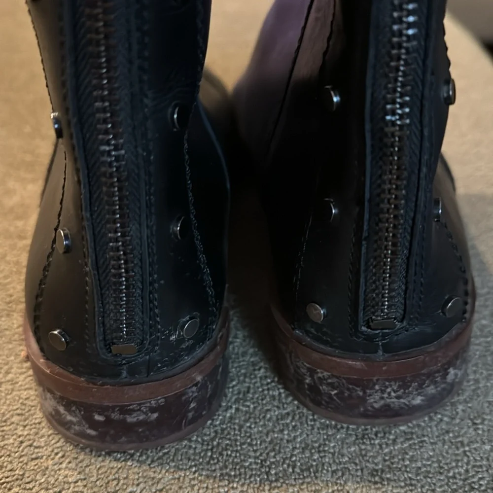 Franco Sarto Roselle Black Leather Tall Boots Size 8.5 (TD)